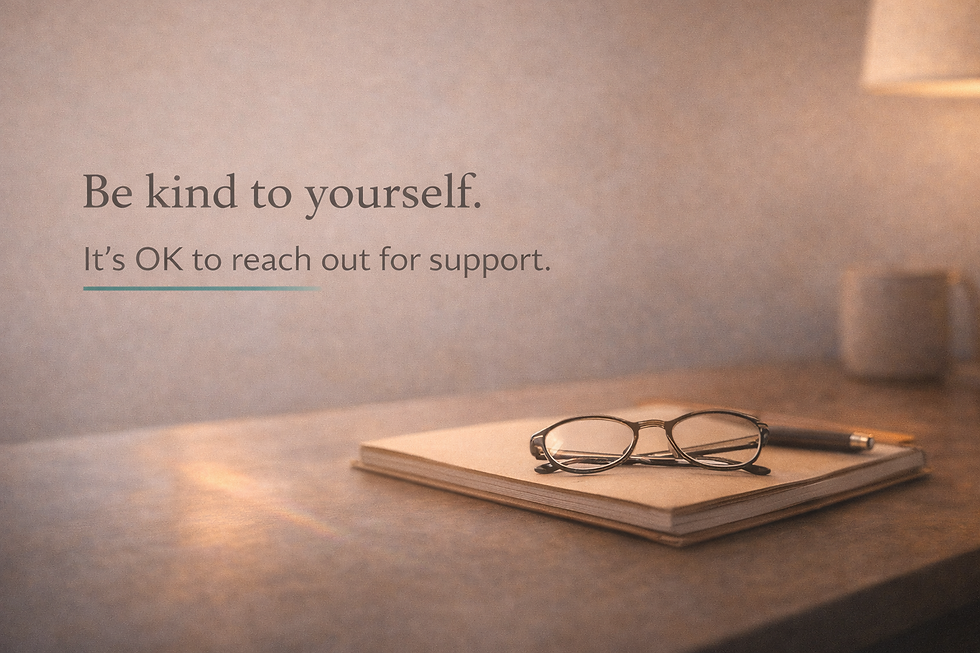 Be kind to yourself. It's OK to reach out for support.