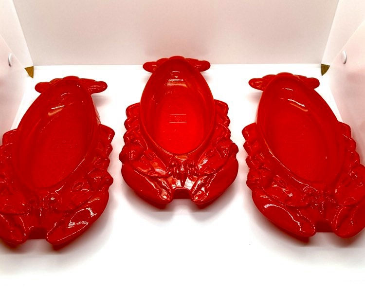 Very Rare Vintage Glasbake 117 Red Lobster Dishes