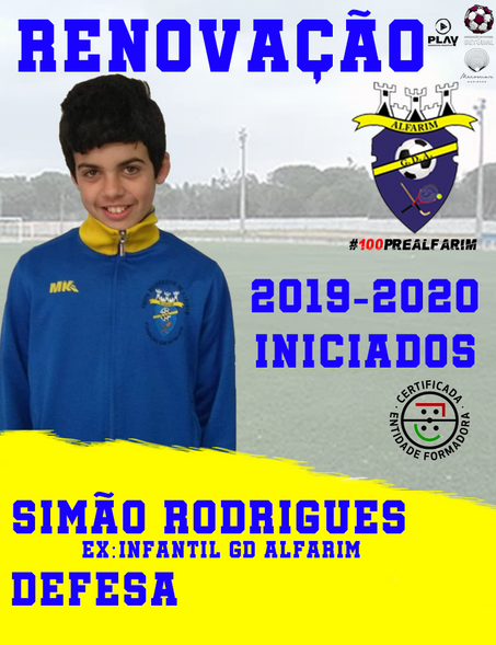 FUTEBOL JUVENIL - RENOVAÇÃO