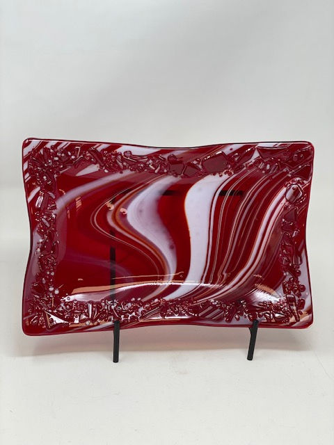 Peppermint Candy- Rectangular Wave Dish
