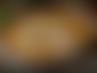 A baked dish garnished with parsley sits on a table. The text "The Impact of Hospitality" overlays the image. Background shows salad.