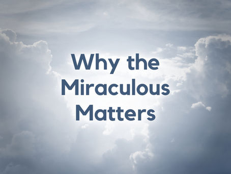 Cloudy sky with sun peeking through and text Why the Miraculous Matters in bold, conveying a serene and inspirational mood
