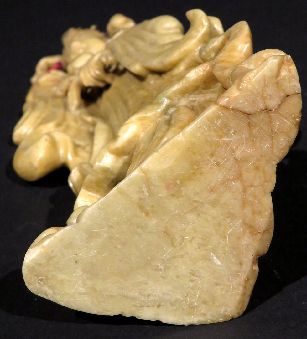 Thumbnail: A Finely Carved 19th Century Yellow Soapstone Figure of Guanyin