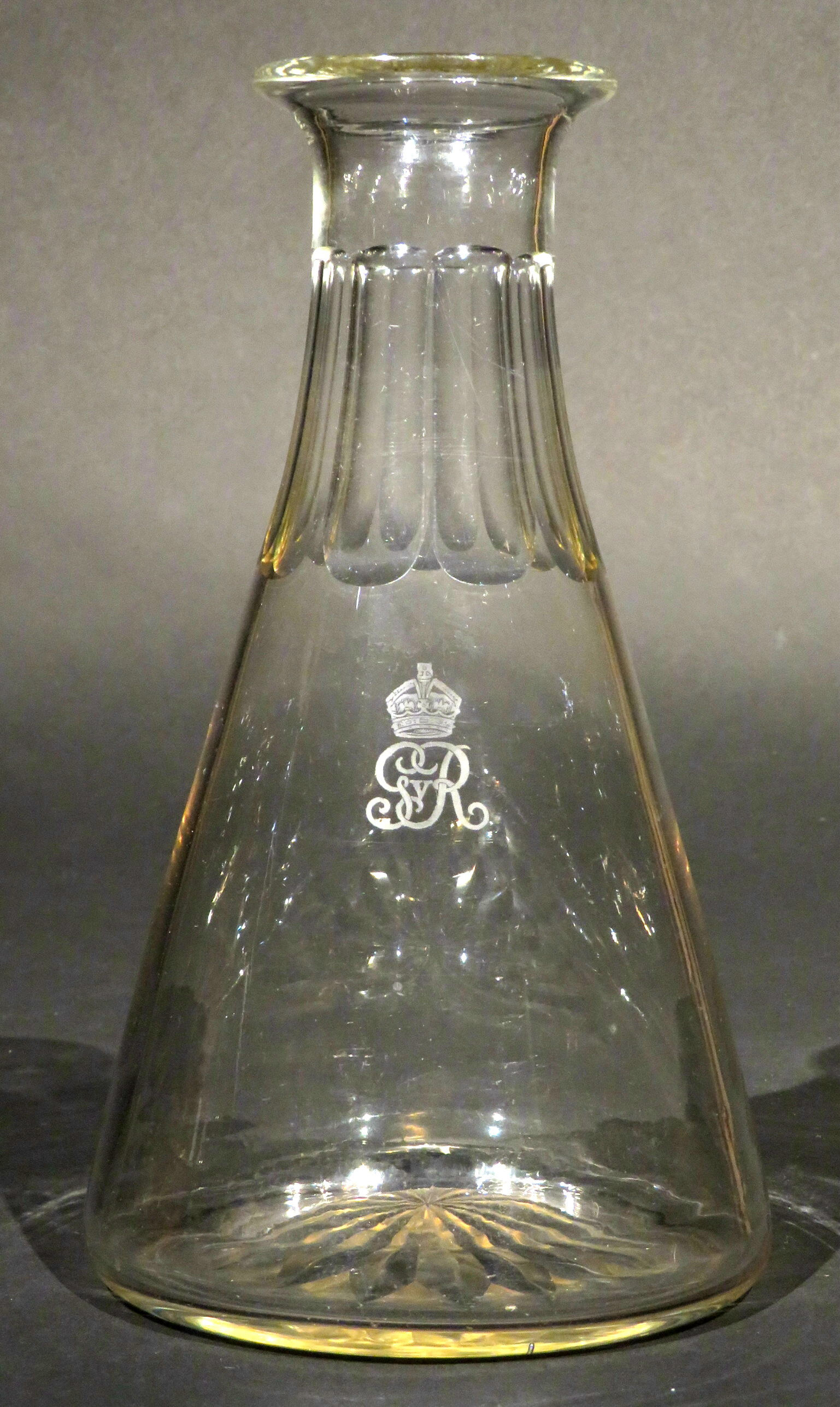 A Very Good Glass Wine Carafe Bearing the Royal Cypher of King George V
