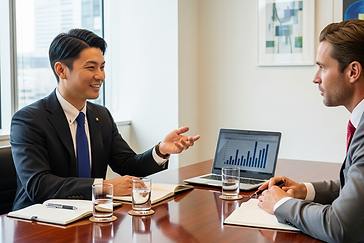 Japanese Businessman talking to his business partner.png