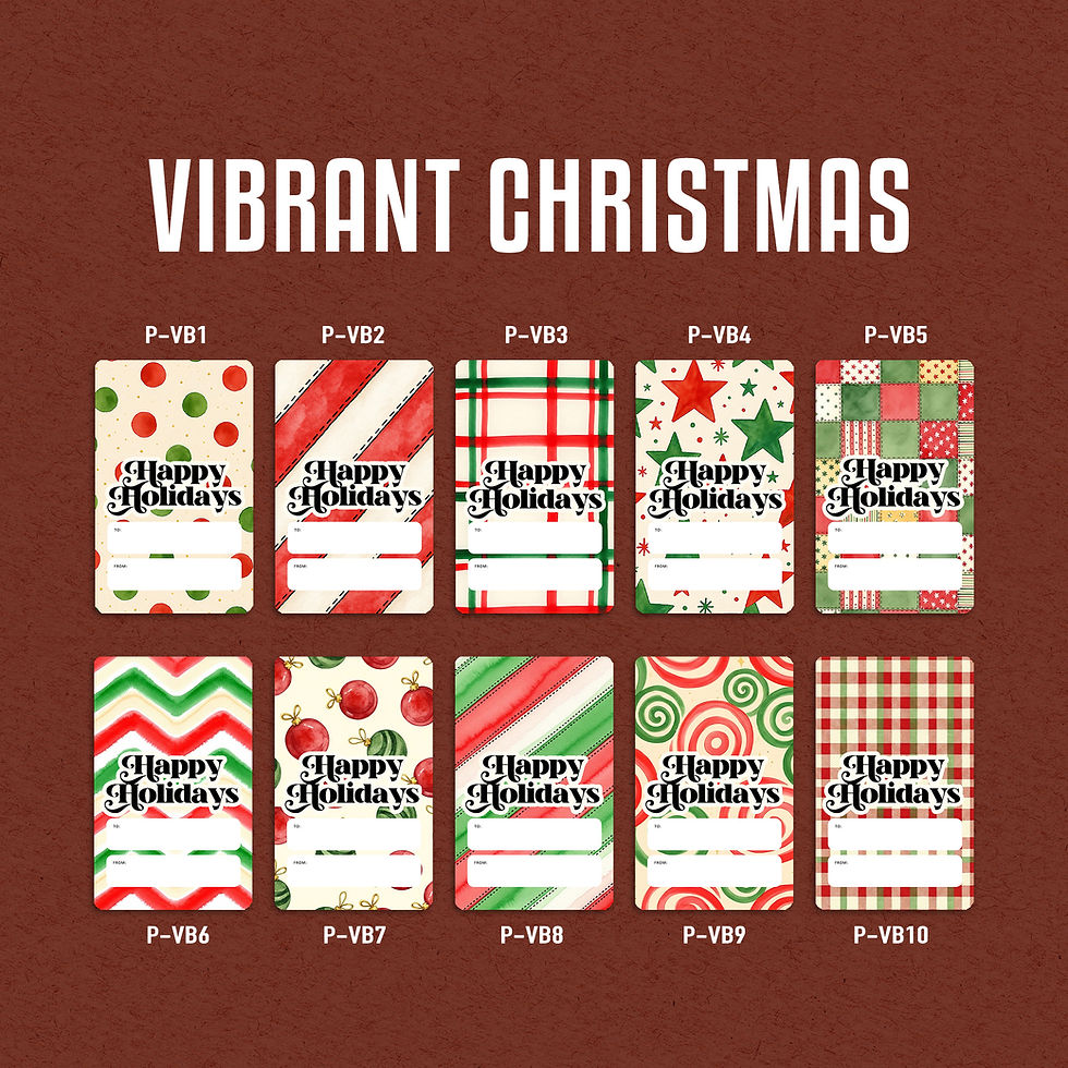 Vibrant Christmas 1-10 (Portrait) Gift Tags