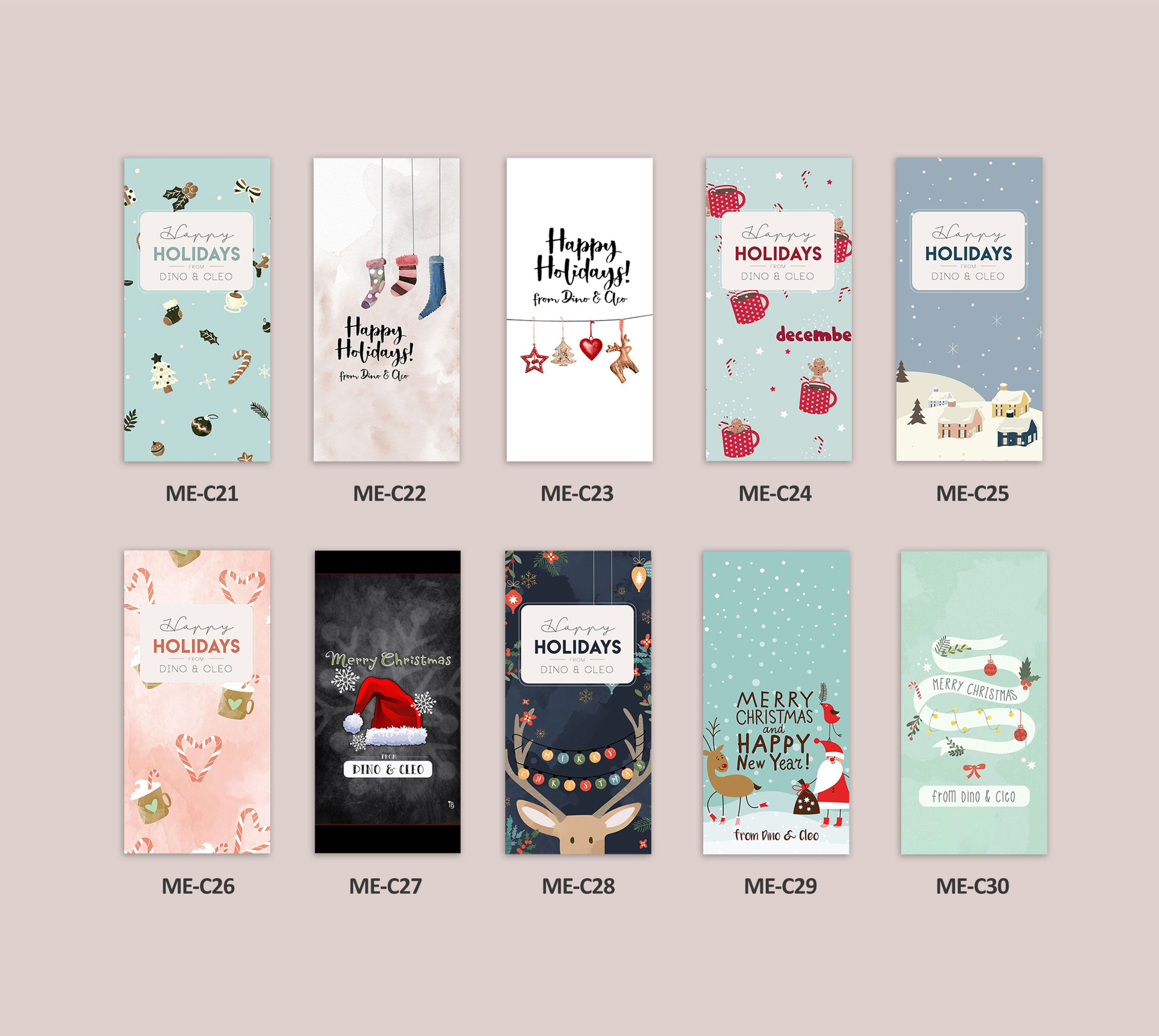 Christmas Money Envelopes (Designs 21-30)