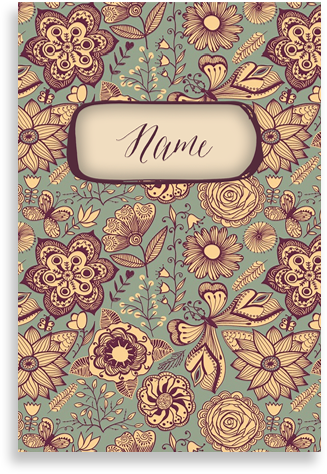 Thumbnail: Personalized Cover with 50 Blank Sheets Notepad Boho Design