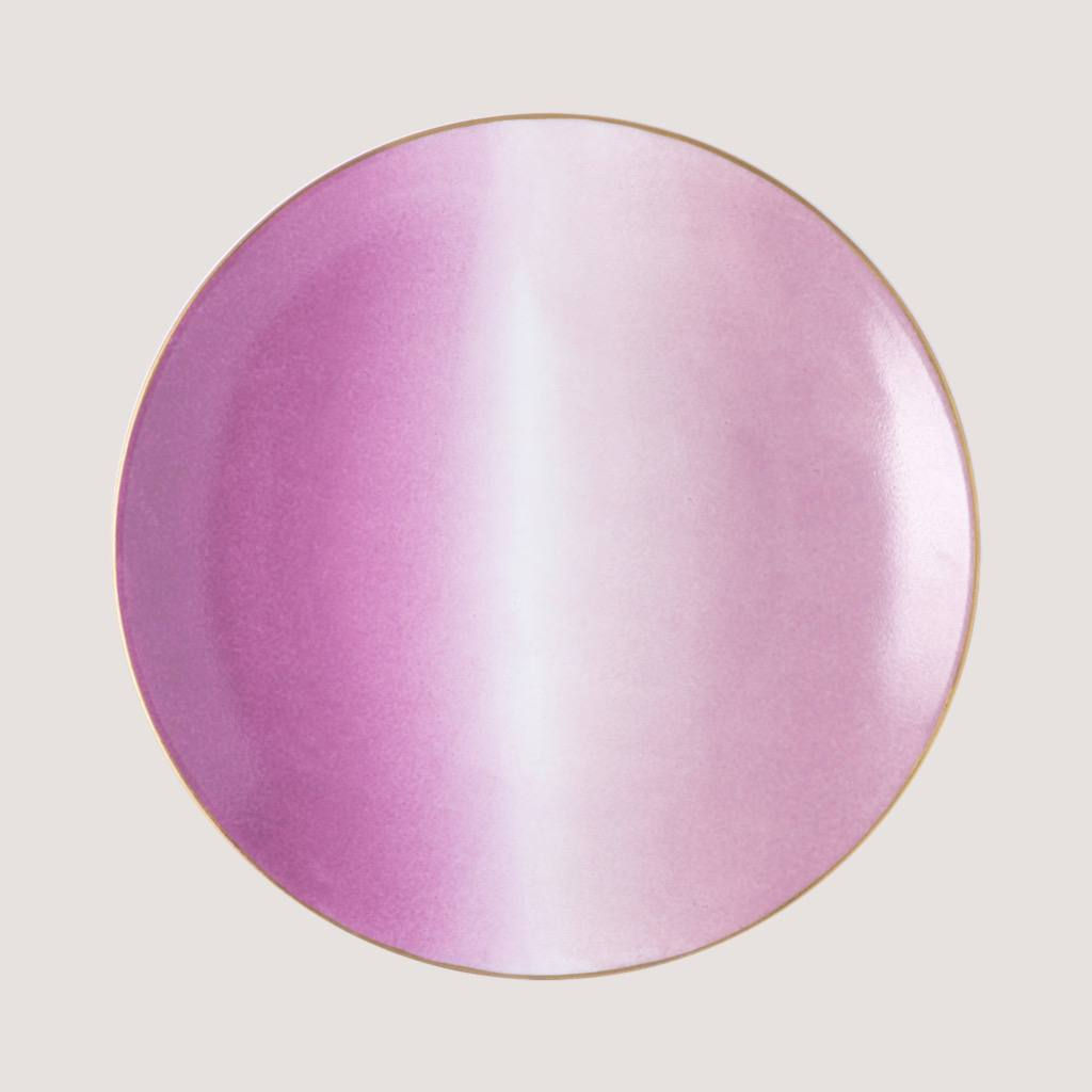 Tie Dye Presentation Plate, D 30,5 cm, Camelia/Rosé Pudre