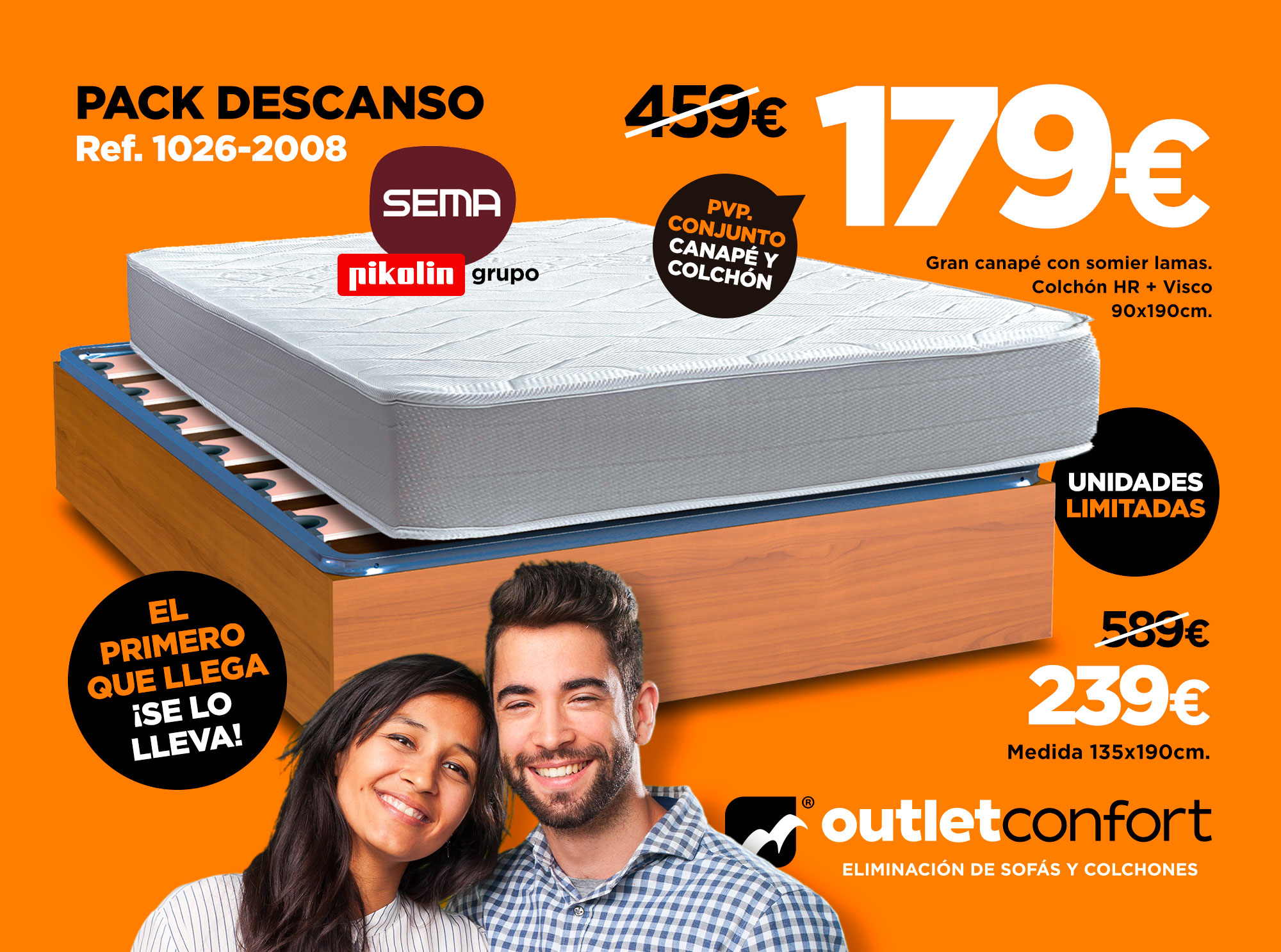 OUTLETCONFORT Algeciras. Sofás y colchones en Algeciras baratos.