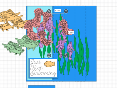 Just Keep Swimming Pinwheel Card with Cricut