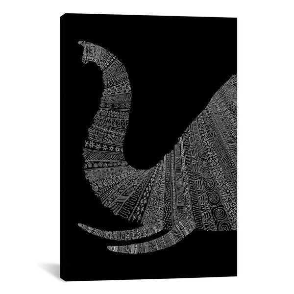 Elephant on Black by Florent Bodart Canvas Print