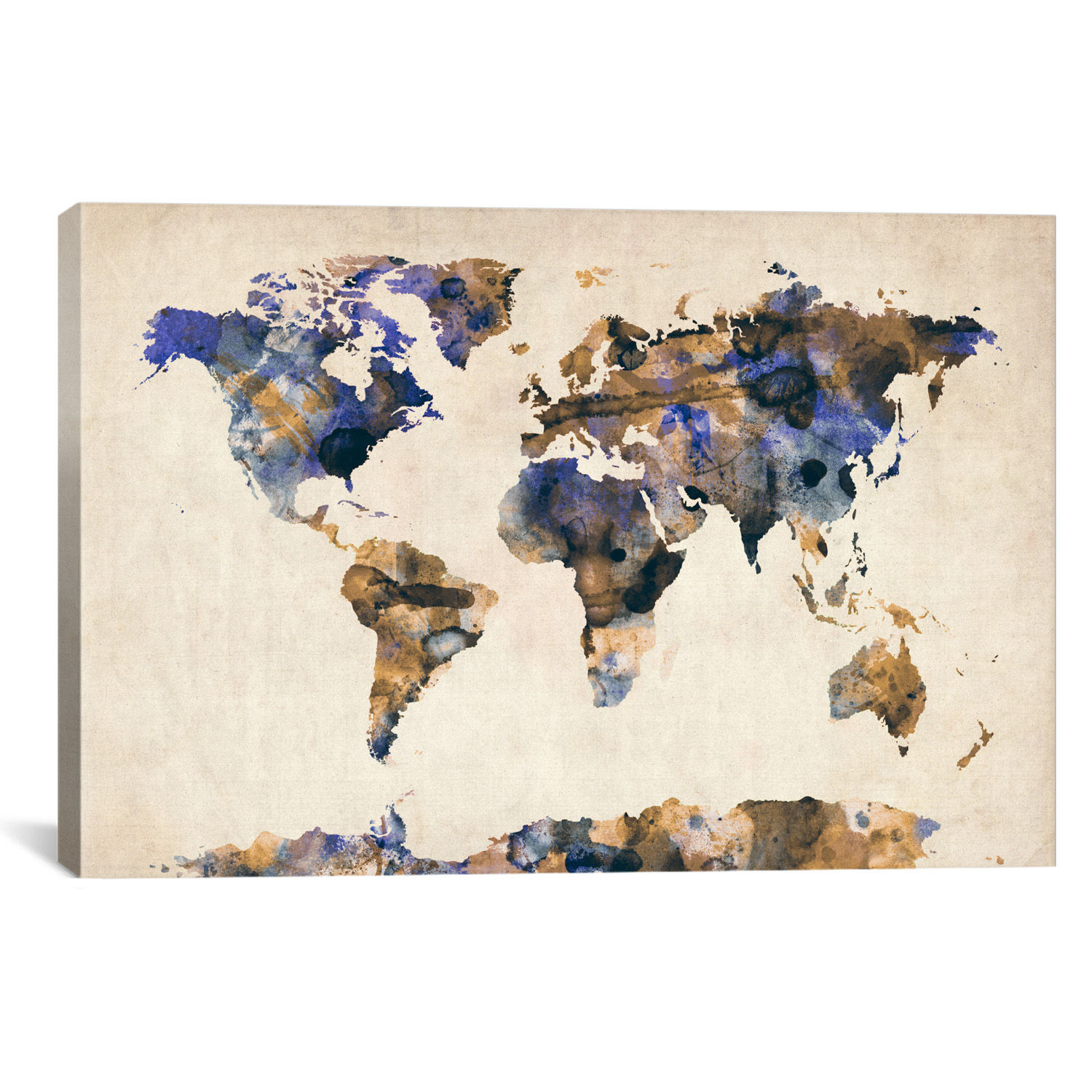 Urban Watercolor World Map V