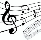 treble clef and music notes illustration