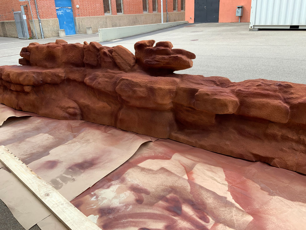 Der letzte Raucher, Szenenbild Wüste, Konstruktion