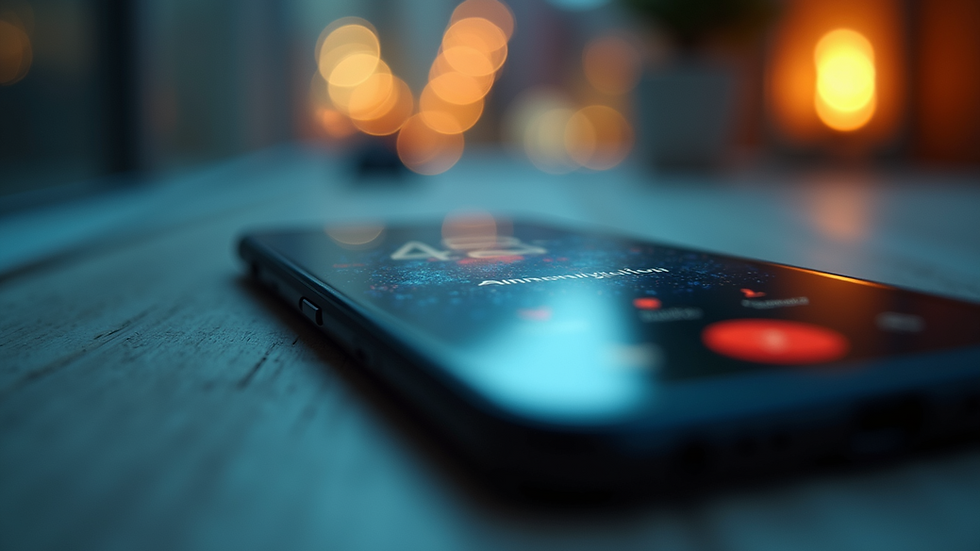 Eye-level view of smartphone displaying a global communication app interface