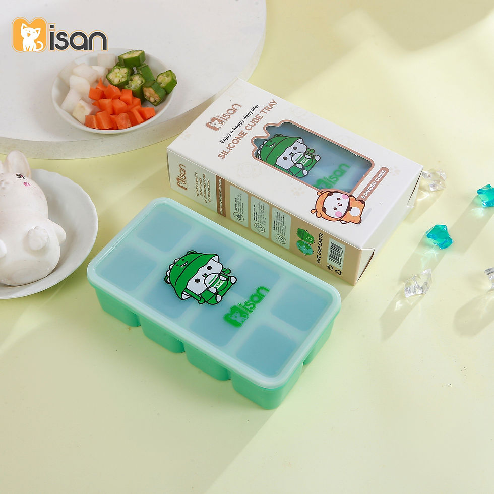 Hình thu nhỏ: Khay Silicone Trữ Đông Đồ Ăn Dặm 8 Ngăn Misan Có Nắp Đậy Kín Trữ Thức Ăn Cho Bé