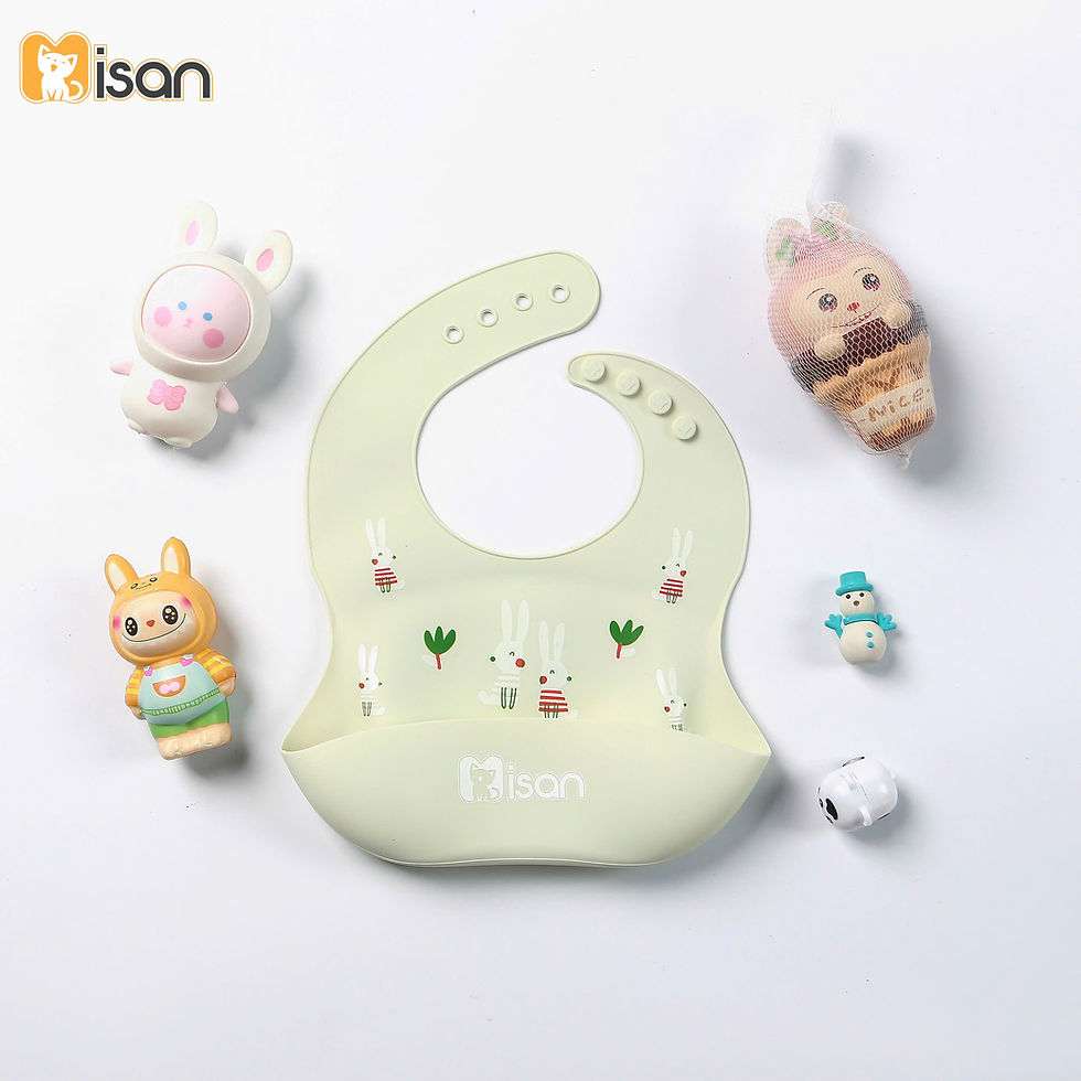 Hình thu nhỏ: Yếm Ăn Dặm Silicon Cho Bé Misan Có Máng Hàn Quốc Mềm Mại An Toàn Cao Cấp