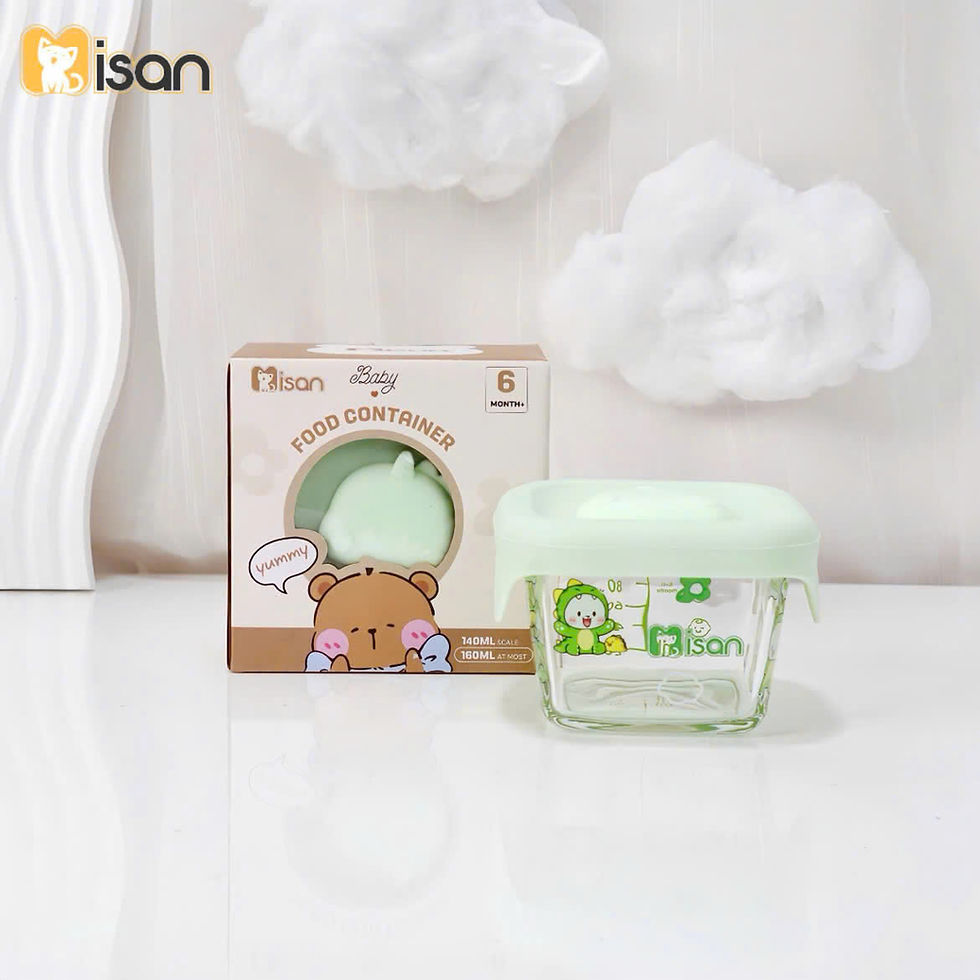 Hình thu nhỏ: Hũ Thuỷ Tinh Khởi Đầu Họa Tiết Misan Vuông Tròn, Chia Vạch 110ml, 140ml