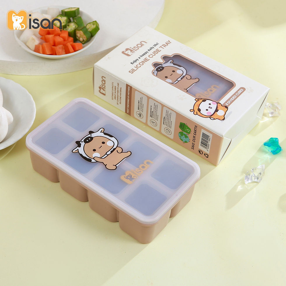 Hình thu nhỏ: Khay Silicone Trữ Đông Đồ Ăn Dặm 8 Ngăn Misan Có Nắp Đậy Kín Trữ Thức Ăn Cho Bé