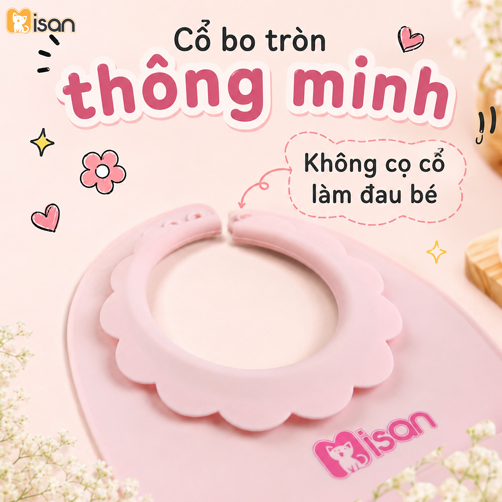 Hình thu nhỏ: Yếm silicone có máng hứng cổ bo tròn Little Dreamers