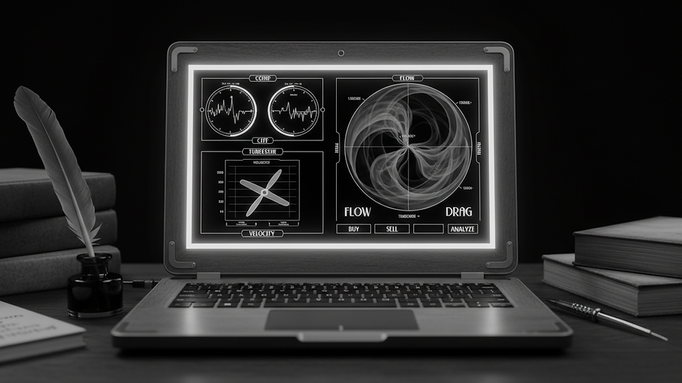 Eye-level view of a laptop screen showing a CFD trading platform with charts