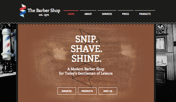 barber shop website
