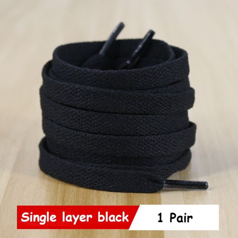 Thumbnail: 1 Pair Classic Shoelace White Black Flat Shoelaces High-Quality Shoe Laces for