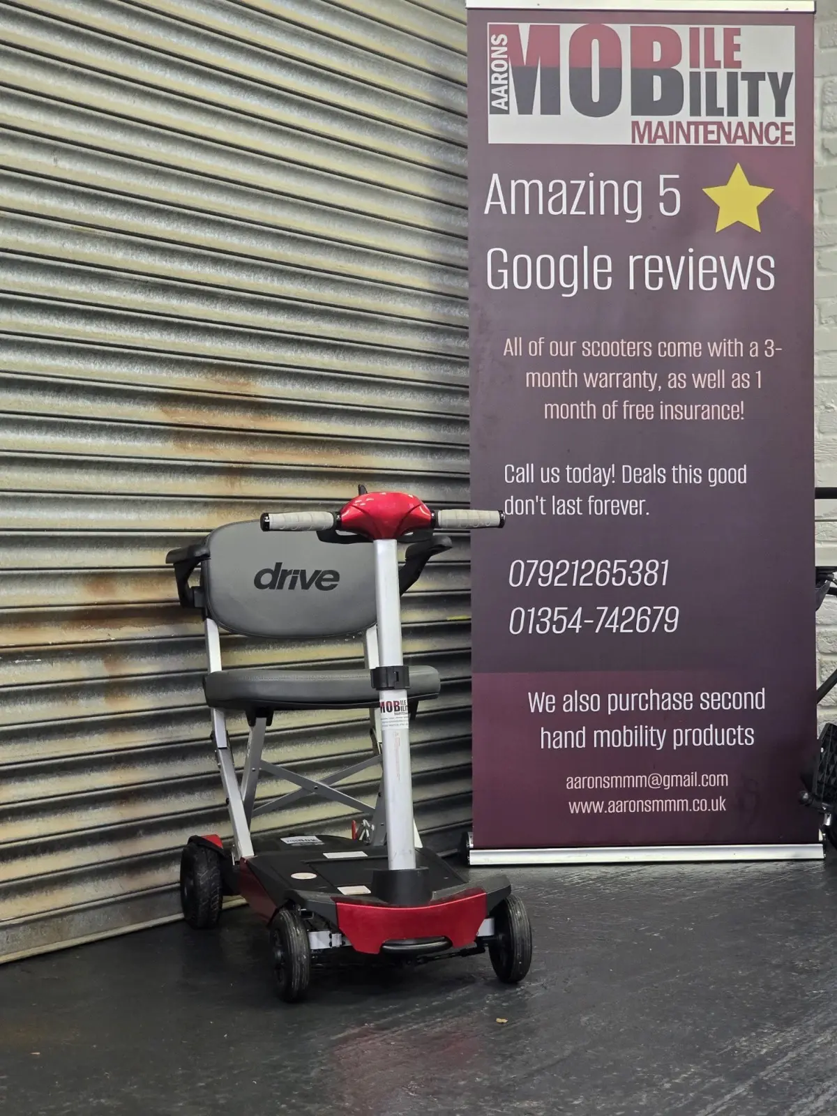 Drive Manual Fold+ Scooter air Line Friendly Mobility Scooter Transportable