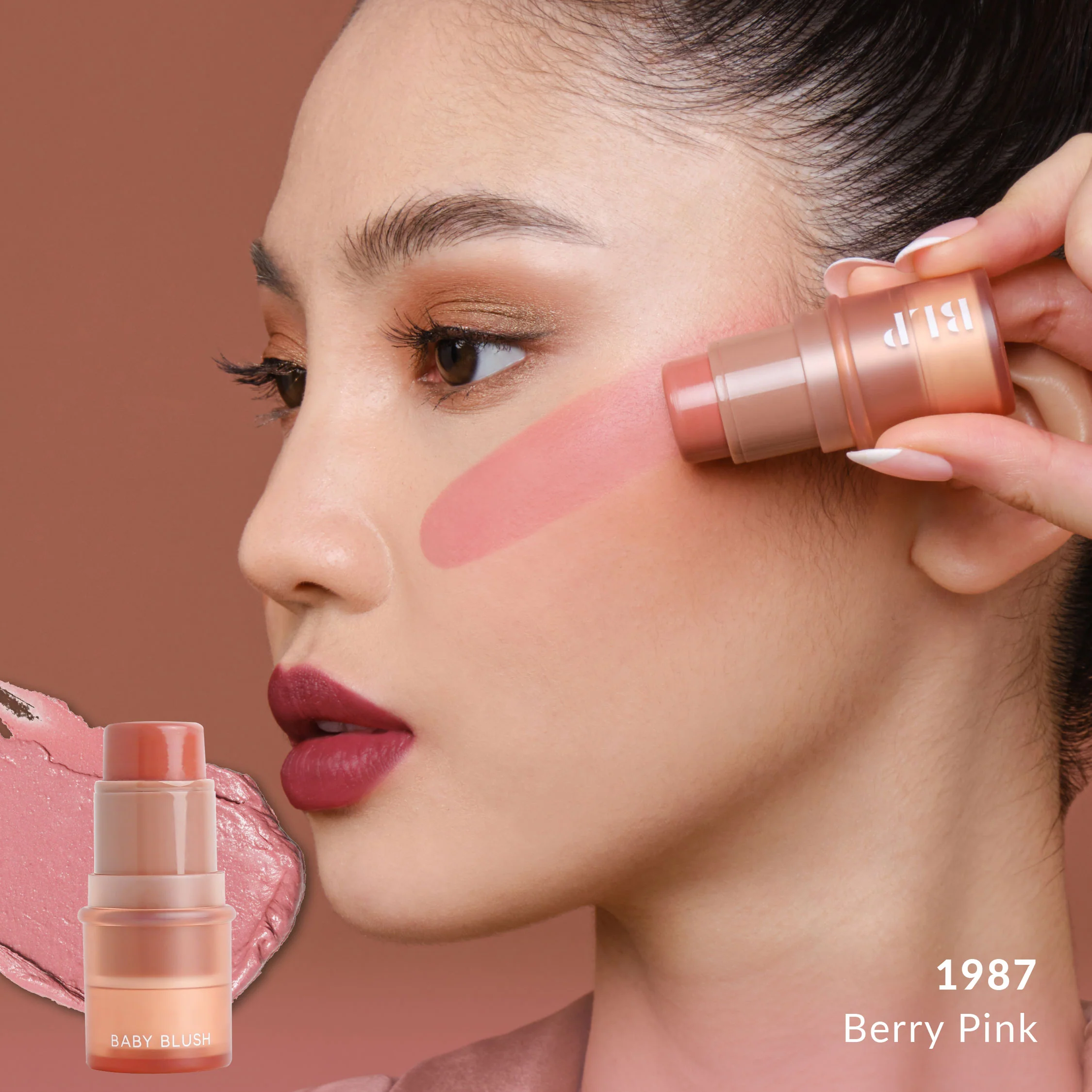 BLP Beauty cream blush in Berry Pink being applied to the cheeks, featured among the 10 Indonesian Blush Brands worth trying in Bali.