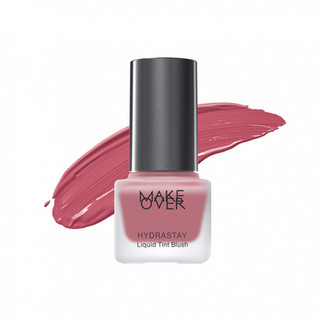 Make Over Hydrastay Liquid Tint Blush in a rosy pink shade with product swatch, one of the 10 Indone