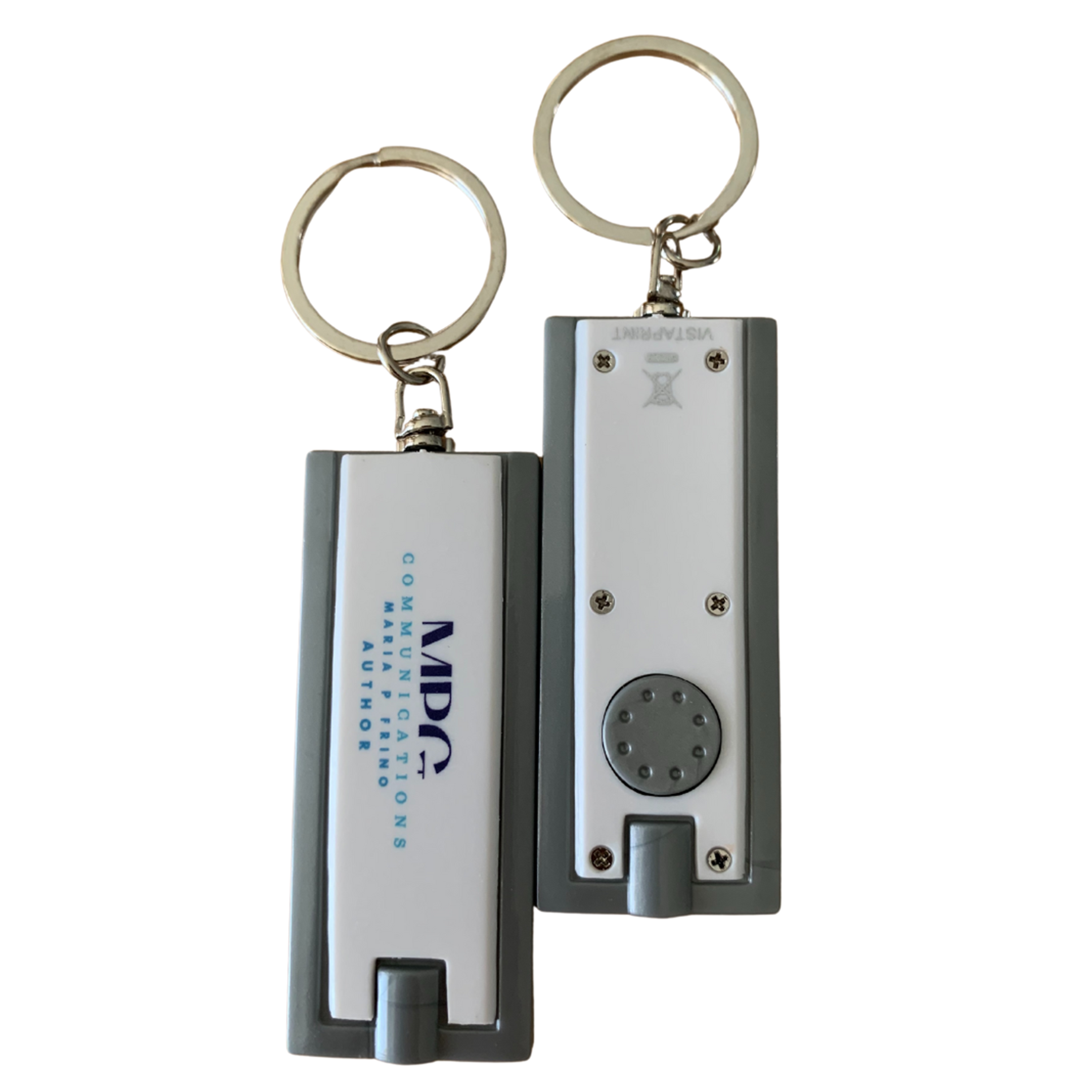Key rings with light. MPG Communications/Maria P Frino author logo. Available at www.mariapfrino.com