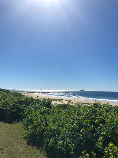 Background image. Blue sky beach scene