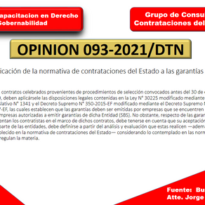 Aplicación de la normativa de contrataciones del Estado a lasgarantías