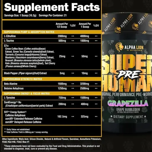 Alpha Lion SuperHuman Pre Workout 342.3g