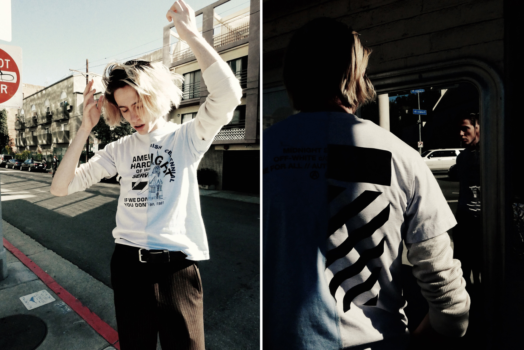 off white midnight studios split hoodie