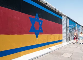 Berliner Mauer Flagge Deutsch Israel.web