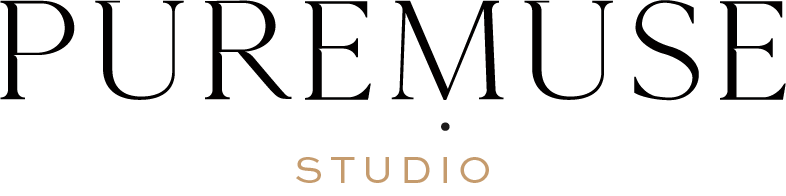 Refined brand mark for Pure Muse Studio, specialising in elegant identity design for conscious businesses