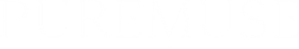 Signature Puremuse Studio brand logo in white, representing boutique branding for conscious lifestyle businesses