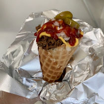 bbq waffle cone or taco food truck catering fat mikes bbq kalamazoo battle creek.jpeg