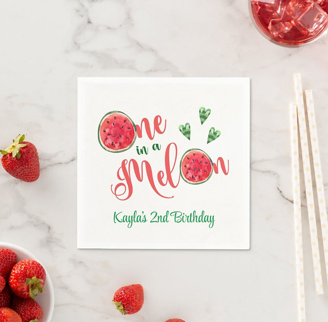 One in a Melon Birthday Napkin