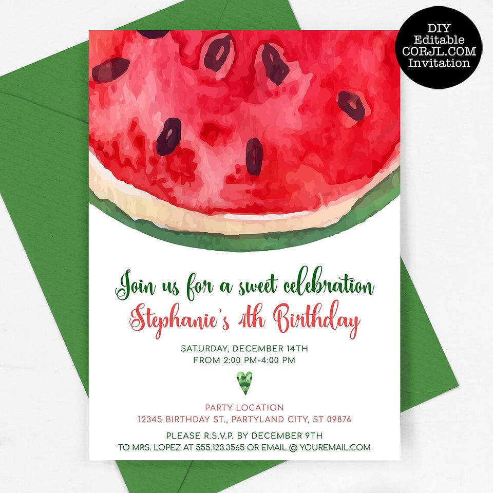 Juicy Watermelon Invitation