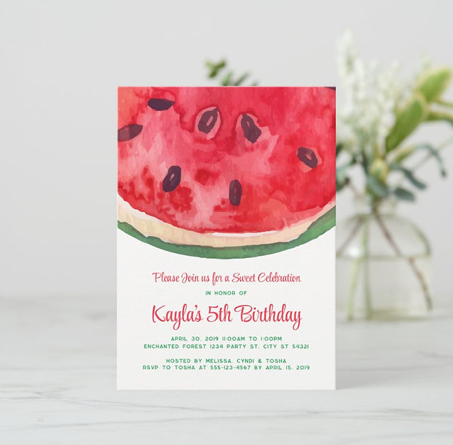 Watermelon Birthday Invitation