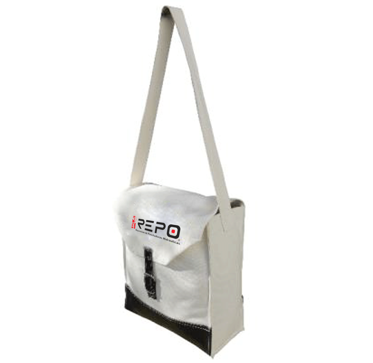 Morral para herramienta en lona natural con refuerzo.