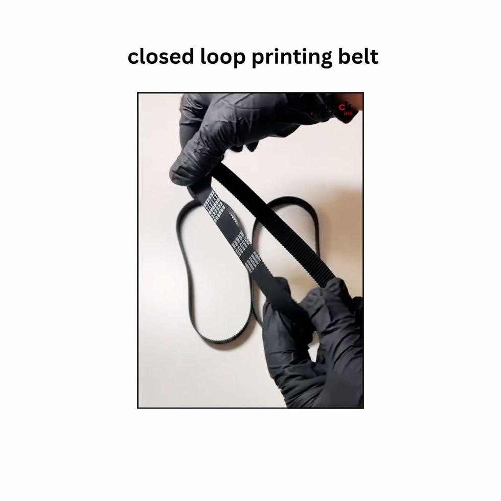 Thumbnail: Video showing the 386-S2M closed loop printing belt in use, highlighting its 386mm length, 15mm width, and durable material