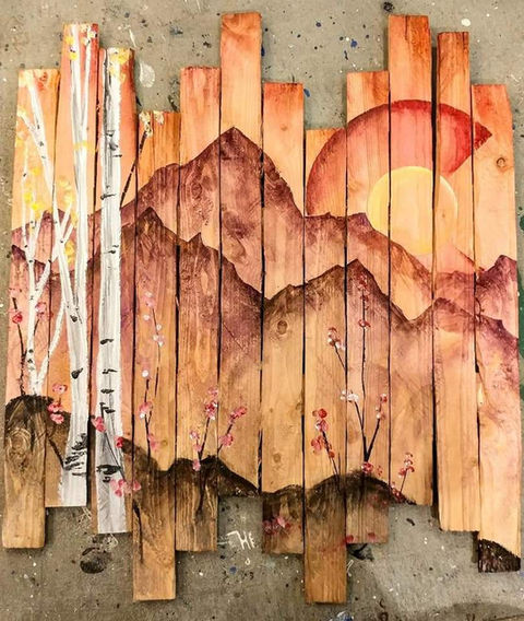 Inks & Drinks Wood Painting
