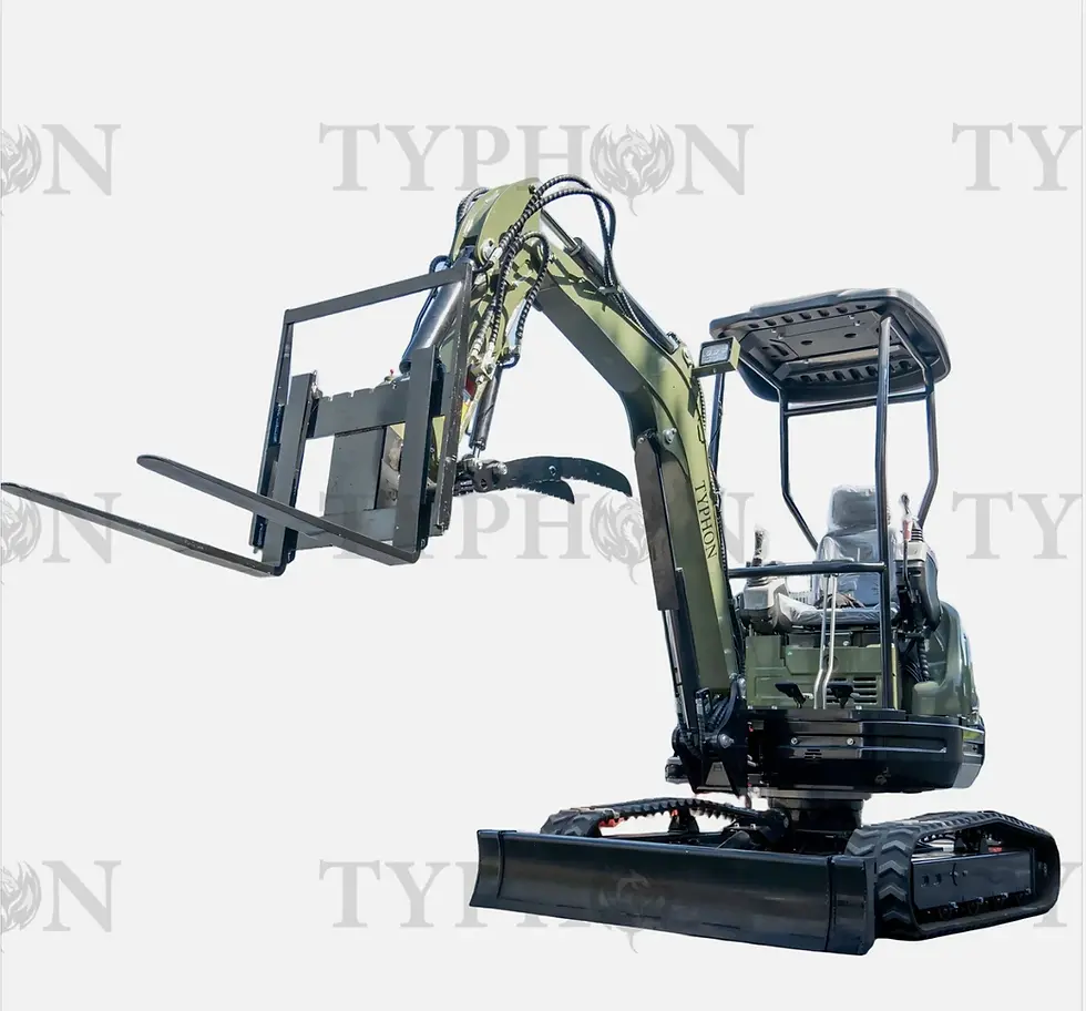 Thumbnail: TYPHON 2.5 Ton Mini Excavator KUBOTA Diesel Engine USA W 14 attachments