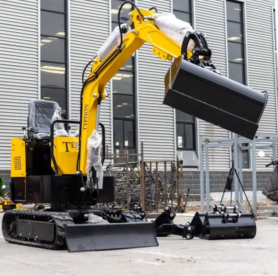 Thumbnail: In USA Mini Excavator 1 Ton Digger 13.5hp Gas Tracked Crawler B&S EPA Engine