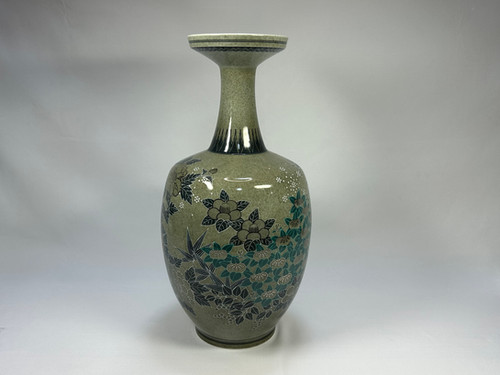 色絵万古花瓶　MA61 マイセンクリスタル マイセンフラワー 色被せ花瓶 リラ MFW/1196