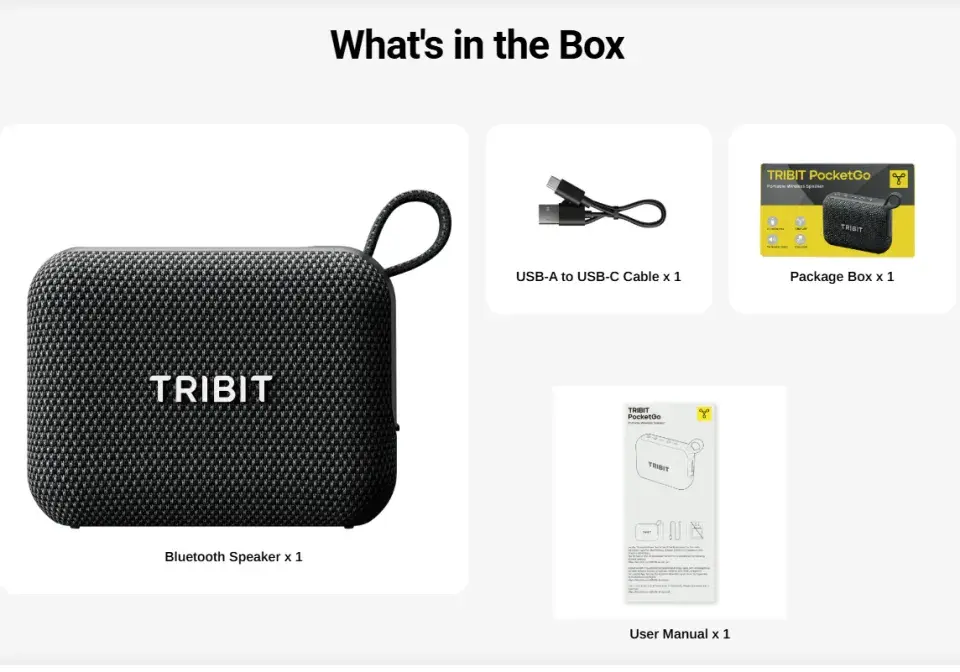 Thumbnail: Caixa de som  Portátil Bluetooth Tribit PocketGo IP68 à Prova d'Água BT6.0